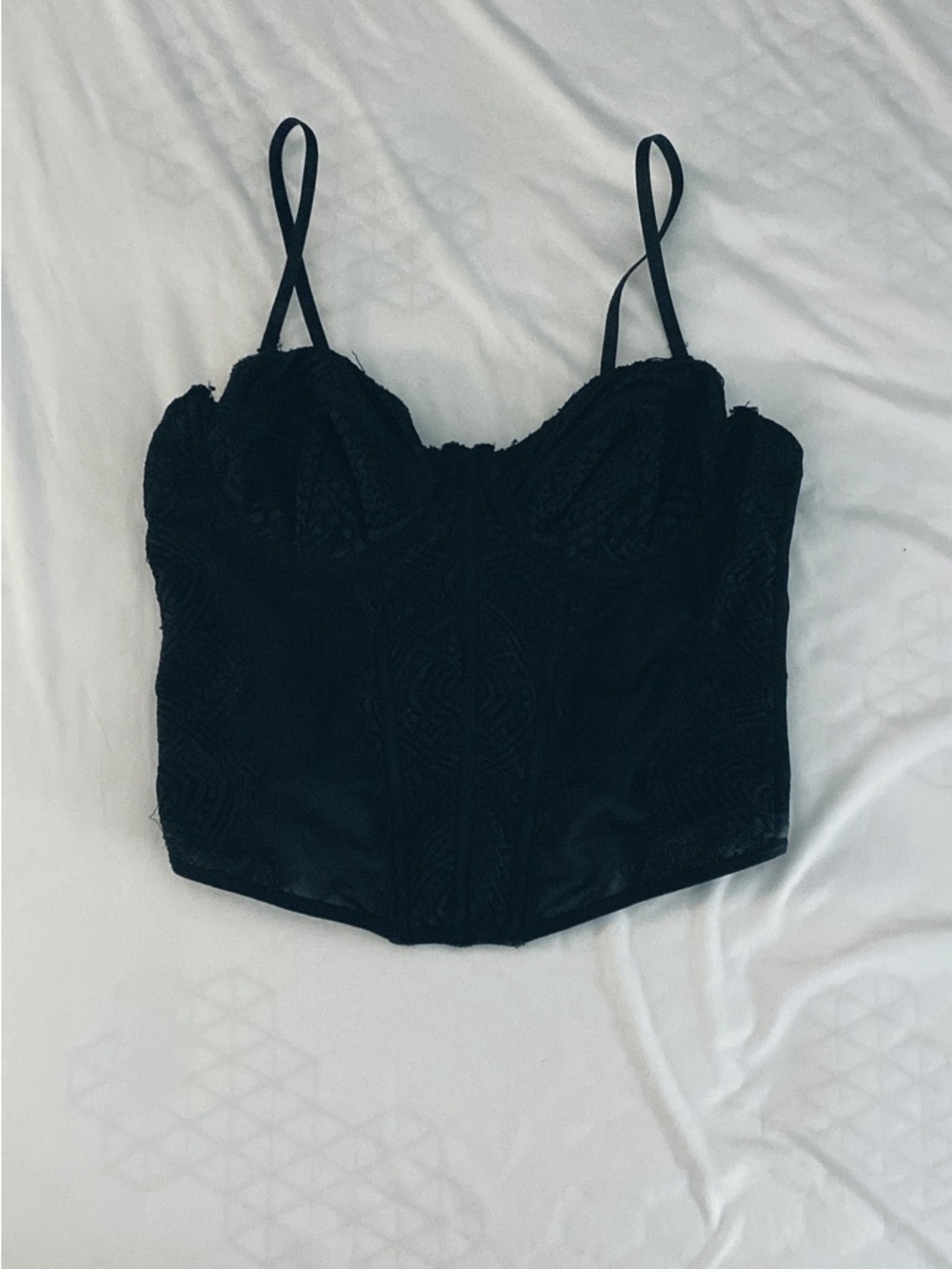 Garage Black Lace Corset Top - Women